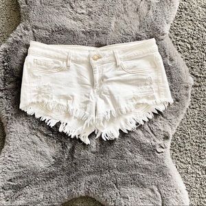 Guess Low-rise White Denim Shorts